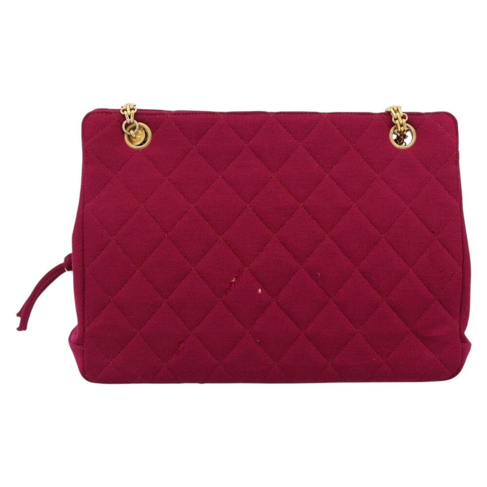 Chanel Matelasse Cotton Chain Shoulder Bag Red